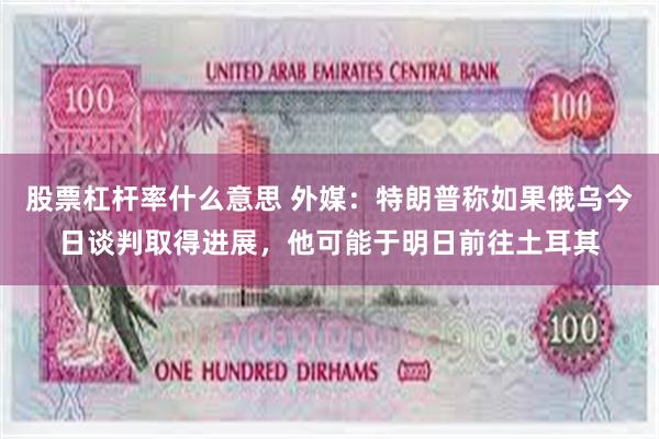 股票杠杆率什么意思 外媒：特朗普称如果俄乌今日谈判取得进展，他可能于明日前往土耳其